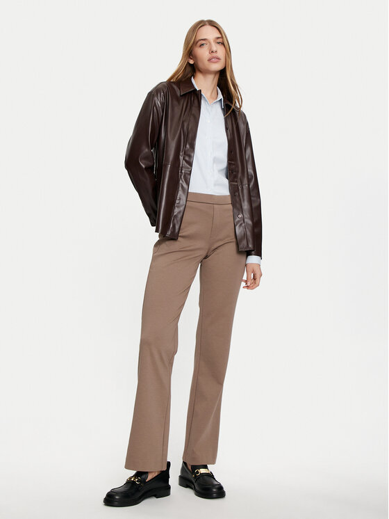 Fransa Fransa Hlače iz tkanine 20613528 Rjava Regular Fit