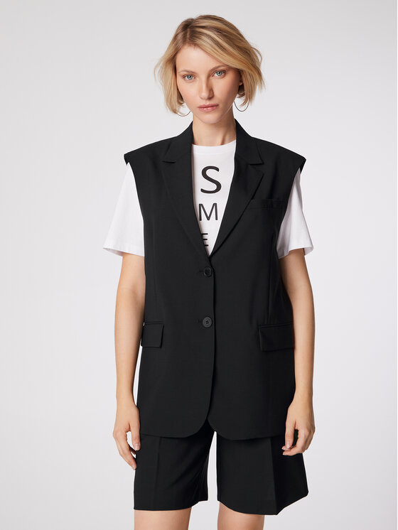 Simple Vestă KAD001 Negru Regular Fit