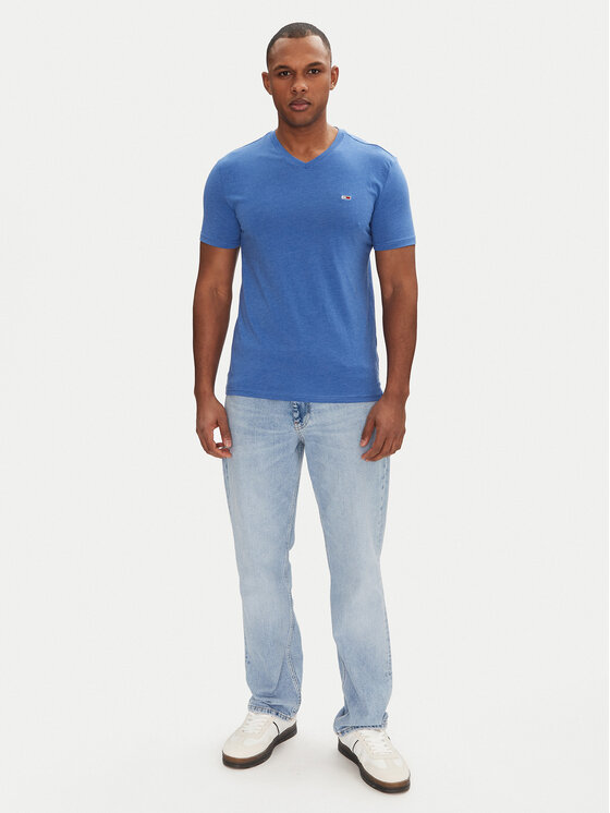 Tommy Jeans Tommy Jeans T-krekls Jaspe DM0DM20364 Zils Slim Fit