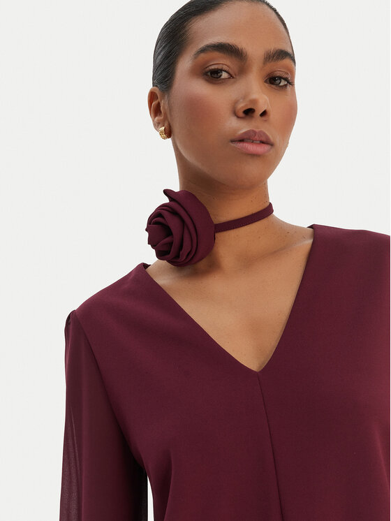 Rinascimento Rinascimento Cocktail obleka CFC0126757003 Bordo rdeča Regular Fit