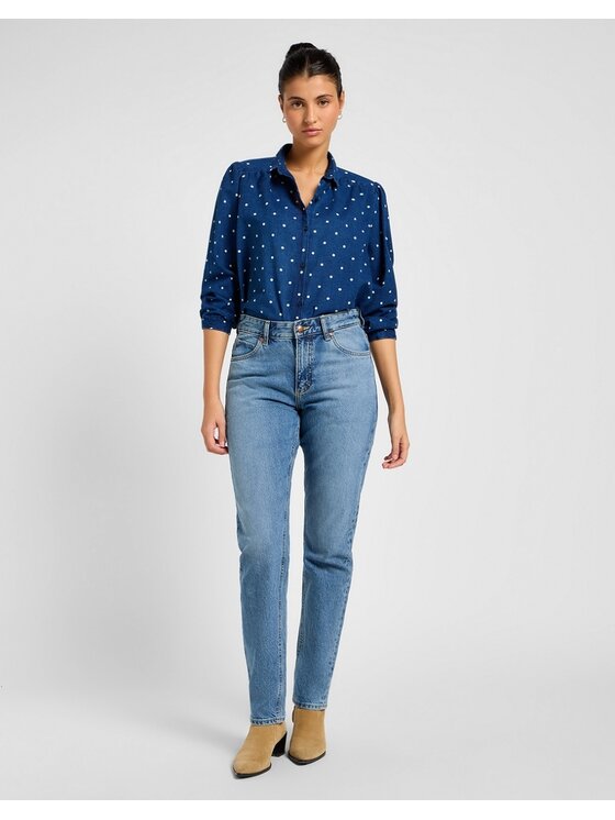 Lee Lee Koszula SHIRRED BLOUSE 112355126 Granatowy Regular Fit