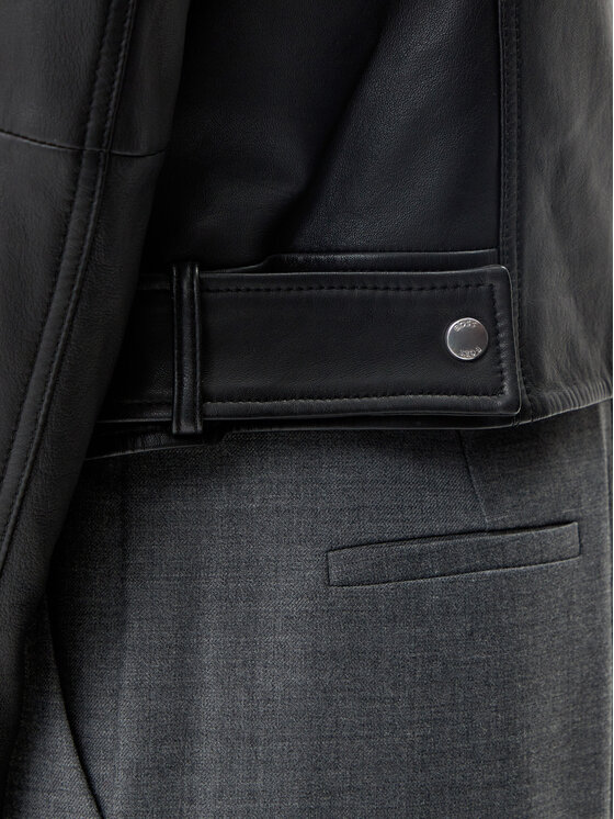 BOSS BOSS Кожено яке C_Sameli 50510964 Черен Regular Fit