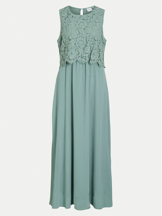 Vila Vila Rochie cocktail Milina 14100341 Verde Regular Fit