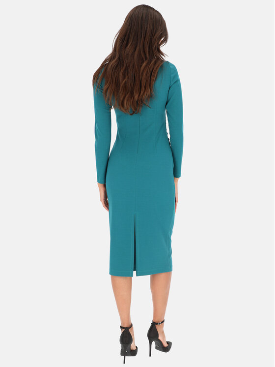 L’AF L’AF Sukienka koktajlowa Uno Turkusowy Slim Fit