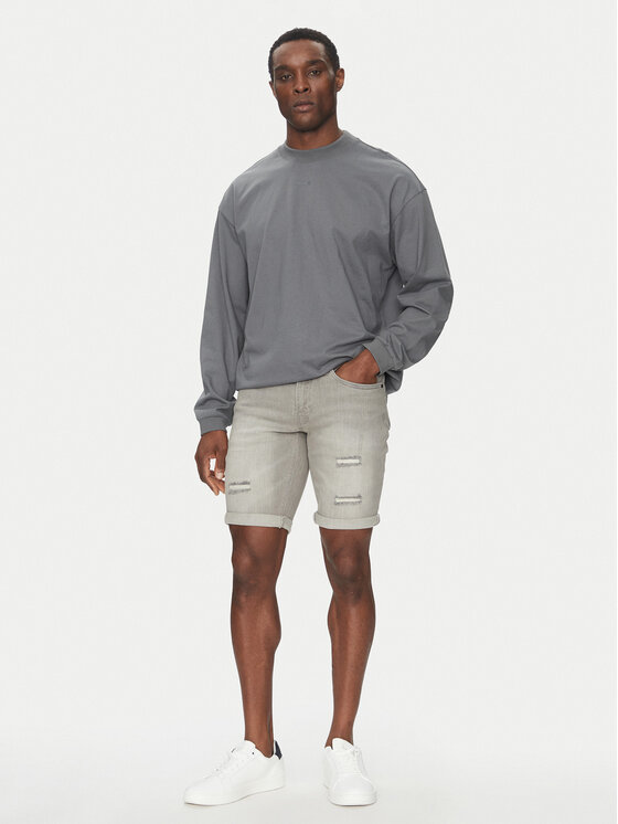 INDICODE INDICODE Farmer rövidnadrág Kaden Holes 70-104 Szürke Regular Fit