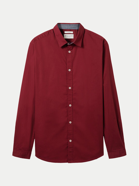 Tom Tailor Tom Tailor Koszula 1037435 Bordowy Regular Fit