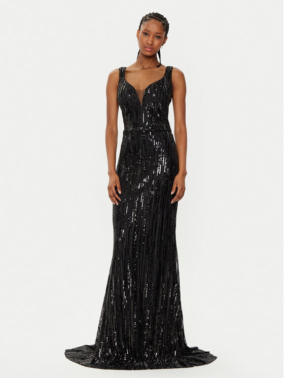 Fracomina Fracomina Официална рокля FQ24WD3014W53601 Черен Slim Fit