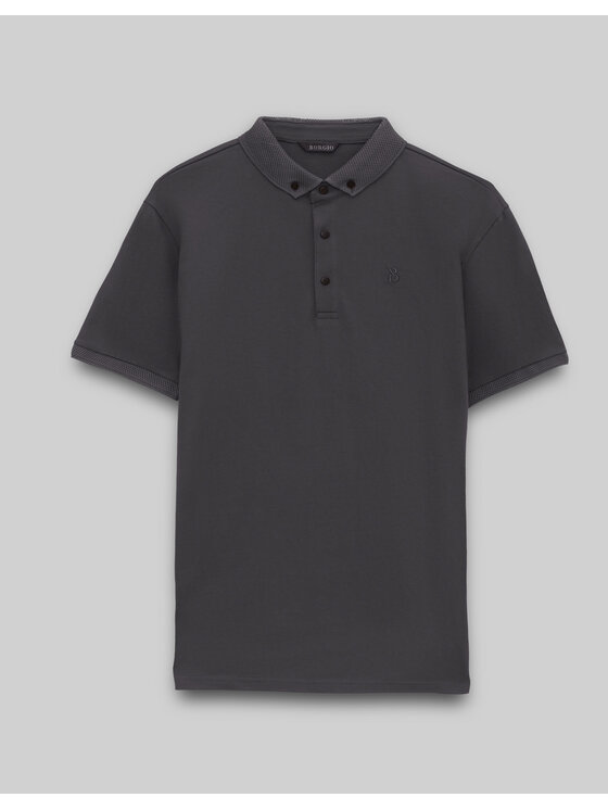 Borgio Borgio Polo matteo_01 Szary Classic Fit