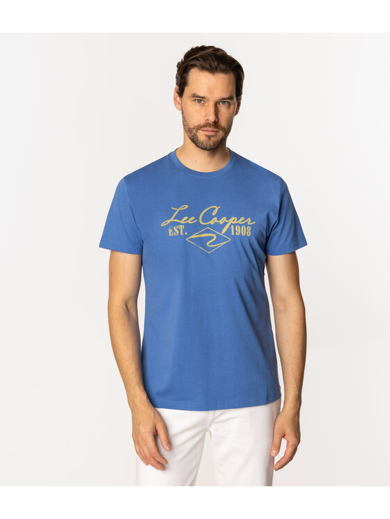 Lee Cooper Lee Cooper T-Shirt BRAND5 1160 Niebieski Regular Fit
