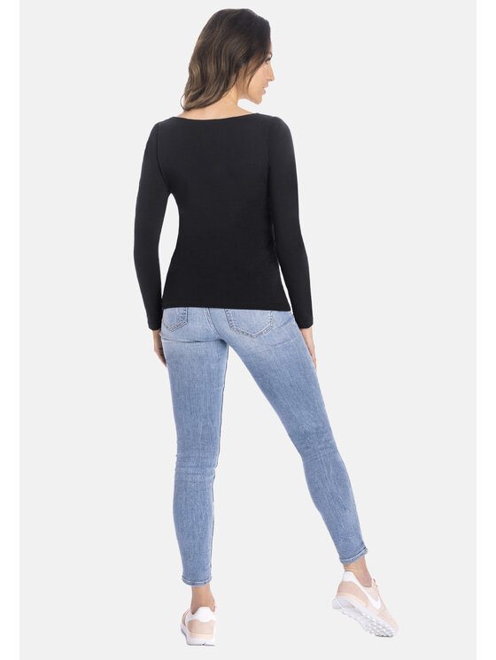 Teyli Teyli Bluzka 495 Czarny Standard Fit