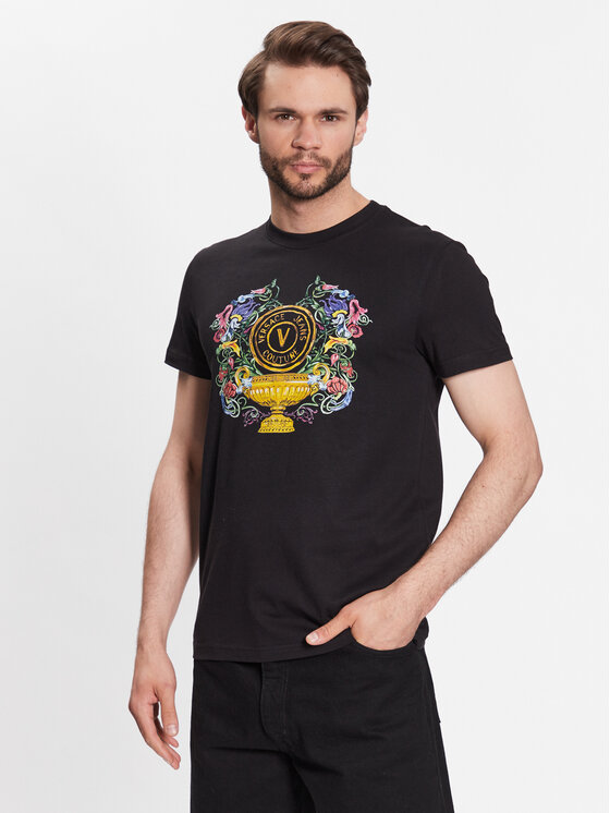 Versace Jeans Couture Versace Jeans Couture T-Shirt 74GAHF01 Μαύρο Regular Fit