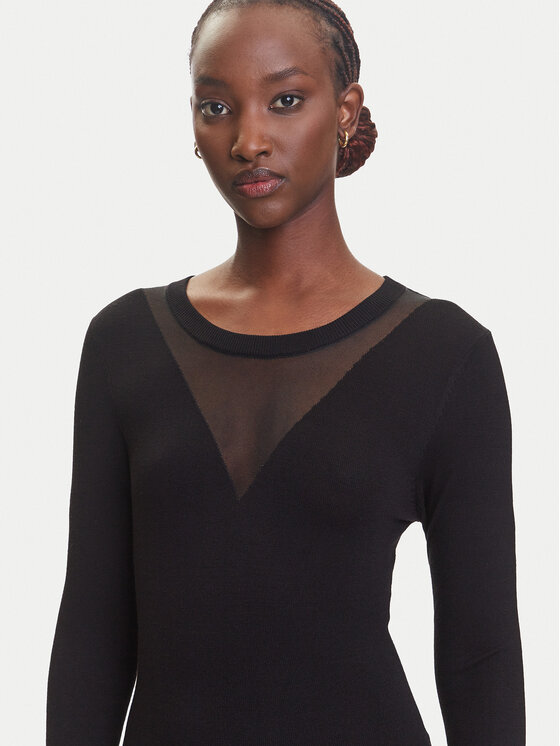 Fracomina Fracomina Rochie tricotată FJ23WD5002K51801 Negru Slim Fit