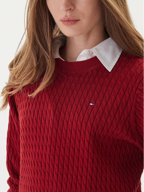 Tommy Hilfiger Tommy Hilfiger Pullover Fine WW0WW44993 Rot Regular Fit