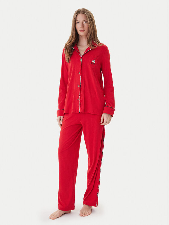 LAUREN RALPH LAUREN LAUREN RALPH LAUREN Pizsama ILN72467F Piros Regular Fit