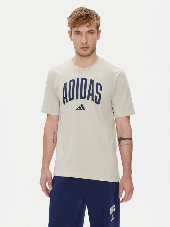 adidas adidas T-särk Collegiate Lineage Graphic JM6415 Beež Regular Fit