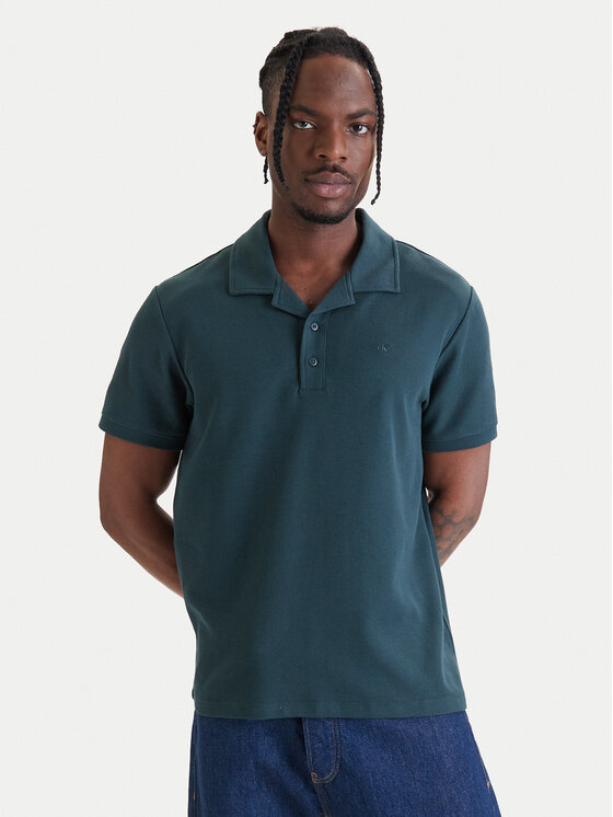 Calvin Klein Jeans Tricou polo Easy Micro Waffle LV04RF205G Verde Regular Fit