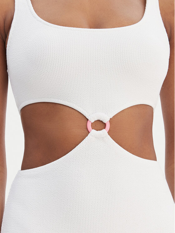 Banana Moon Banana Moon Poletna obleka Friday Scrunchy JAA10 Bela Slim Fit