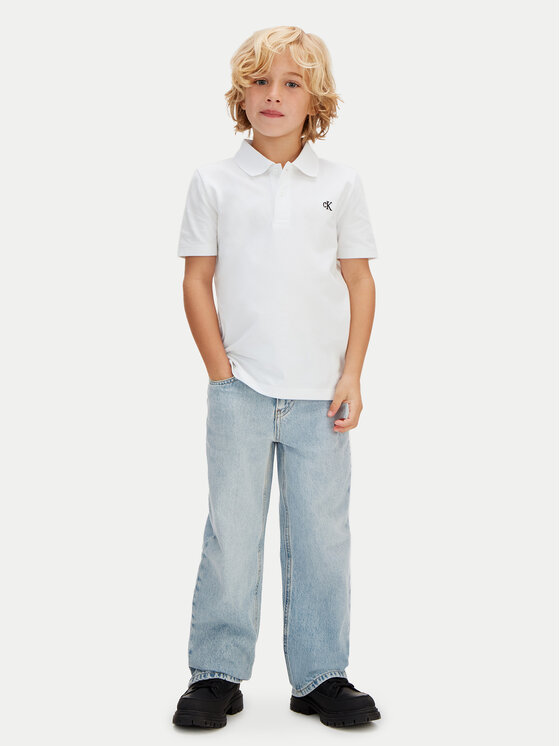 Calvin Klein Jeans Calvin Klein Jeans Tricou polo LVCKSJB29B Alb Regular Fit