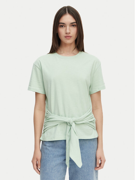 Tommy Hilfiger Tričko WW0WW49256 Svetlo zelená Relaxed Fit