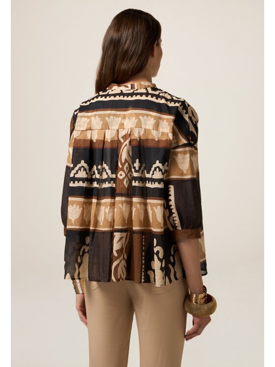 Oltre Oltre Bluzka 2235E100340N0Z2 Brązowy Boxy Fit
