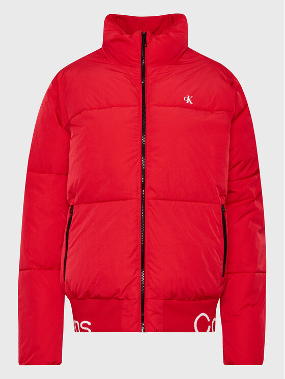 Calvin Klein Jeans Plus Puhovka J20J220151 Rdeča Relaxed Fit