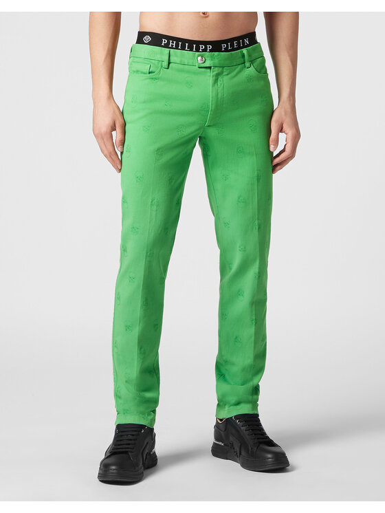 PHILIPP PLEIN PHILIPP PLEIN Chino nohavice 3695 Zelená Chino Fit