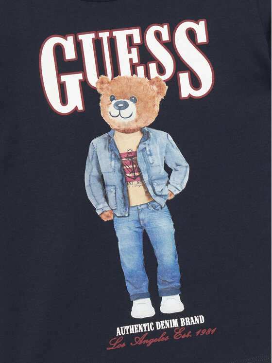 Guess Guess Póló L6RI11 K8HM4 Sötétkék Regular Fit