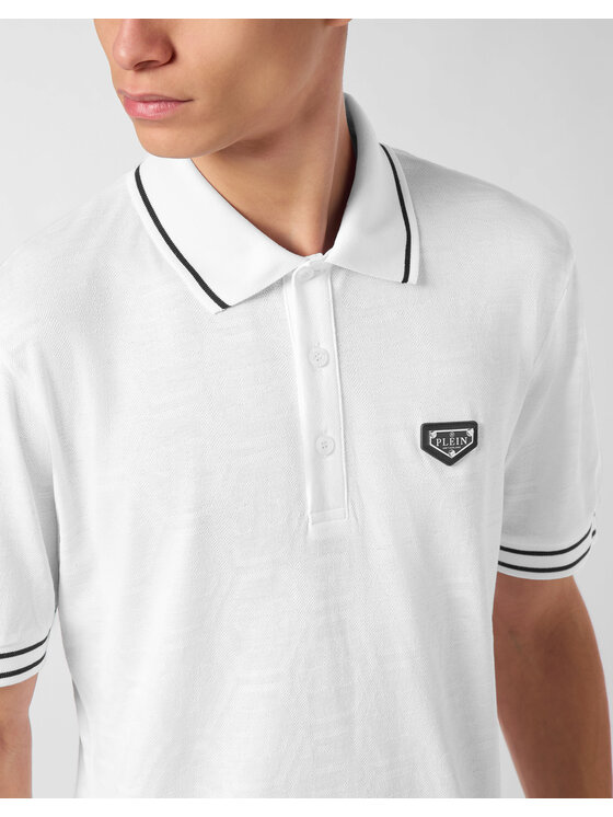 PHILIPP PLEIN PHILIPP PLEIN Polo 25571 Biały Slim Fit