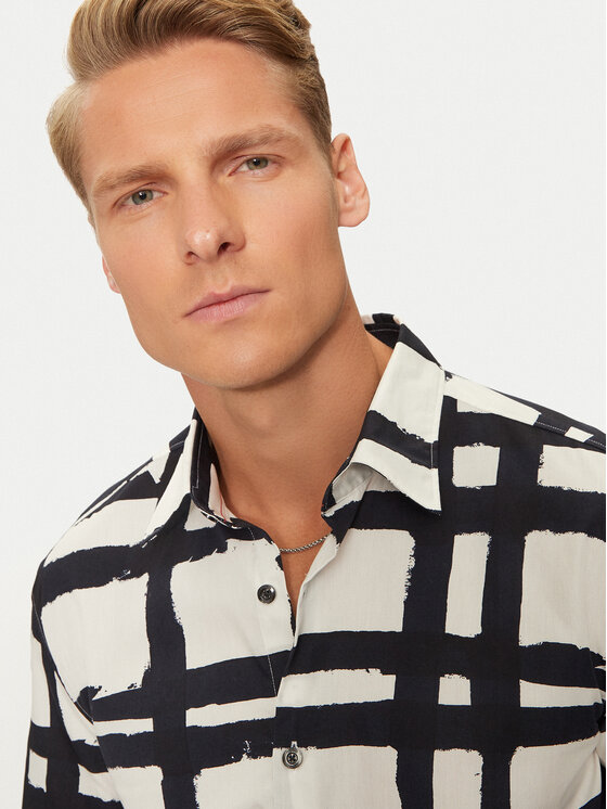 HUGO Hugo Hemd Ermo 50520097 Écru Slim Fit