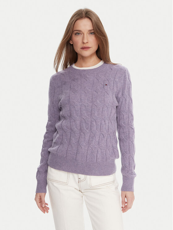 Tommy Hilfiger Tommy Hilfiger Megztinis WW0WW43586 Violetinė Regular Fit