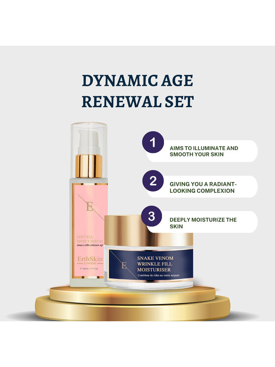 Erthskin London Erthskin London Nawilżający krem ​​wypełniający zmarszczki z jadem węża + SERUM Z EFEKTEM KOMÓREK EGF Krem na dzień i na noc