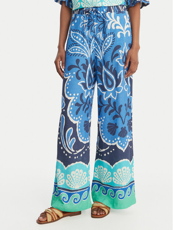 Banana Moon Pantaloni din material Alcaniz Cleariv MYY56 Albastru celest Regular Fit