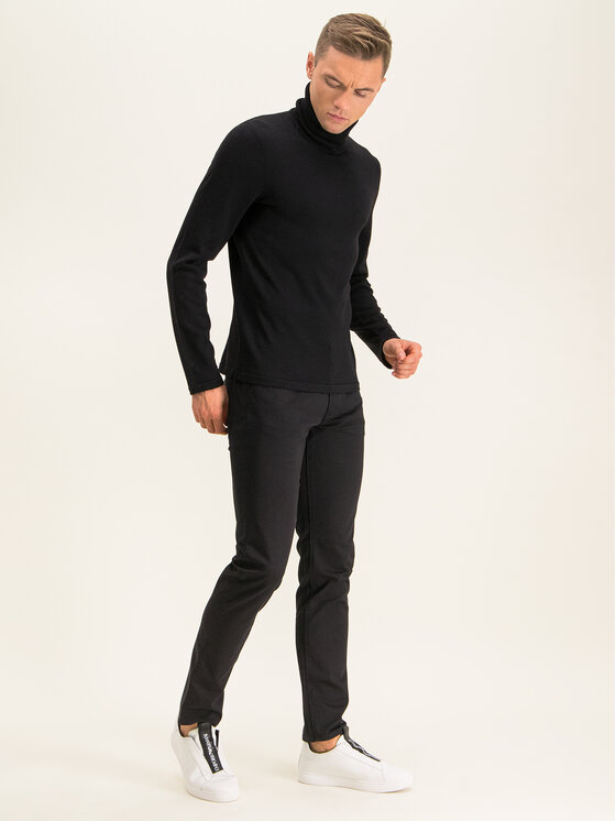 Emporio Armani Medžiaginės kelnės 8N1J06 1N0LZ 0999 Juoda Slim Fit •  Modivo.lt