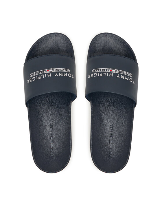 Tommy Hilfiger Tommy Hilfiger Iešļūcenes Raised Pool Slide FM0FM05761 Tumši zils