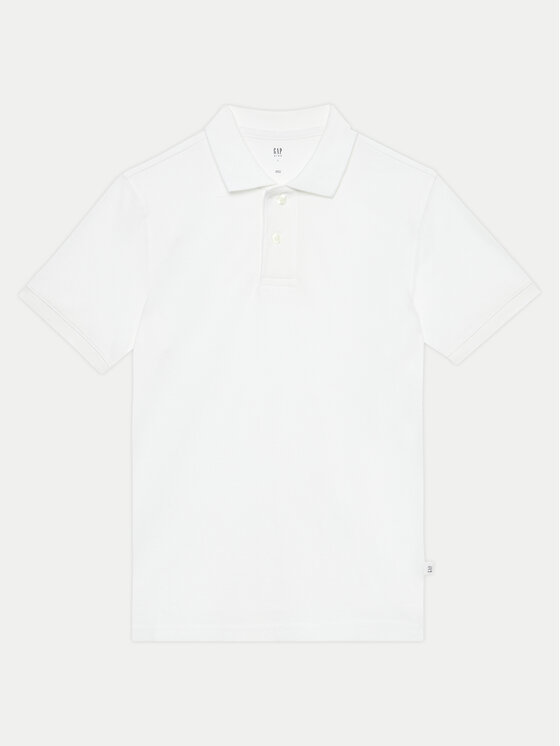 Gap Gap Тениска с яка и копчета 404943-01 Бял Regular Fit