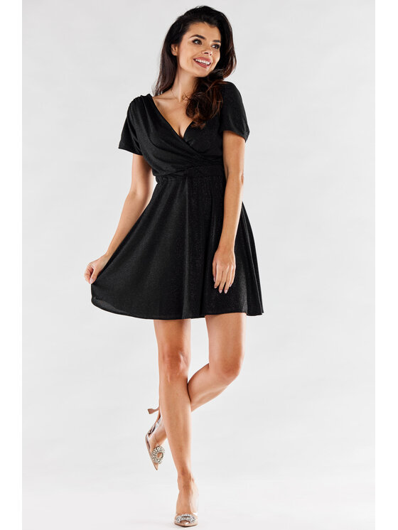 Awama Awama Večerní šaty A558 Černá Basic Fit