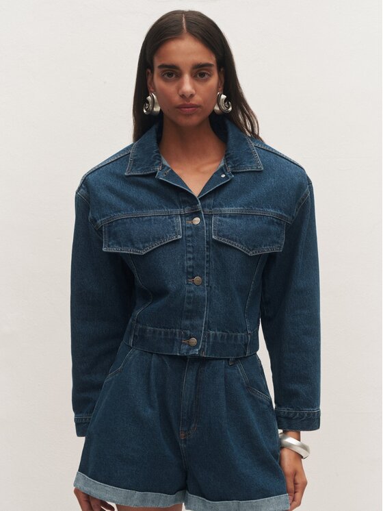 Le Collet Le Collet Kurtka jeansowa NEW SIENA Granatowy Classic Fit