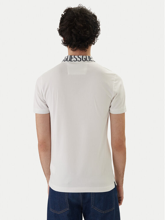 Guess Guess Tricou polo M6GP66 K3070 Alb Slim Fit