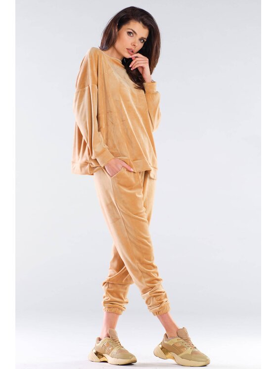 Awama Awama Bluza A410 Beżowy Basic Fit