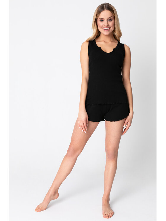LaLupa LaLupa Piżama LA147 Czarny Comfort Fit