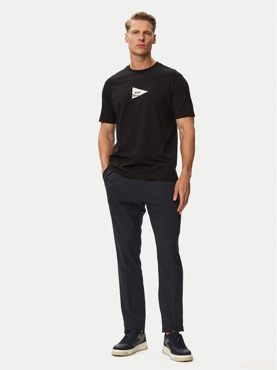 BOSS BOSS Póló TS_Network Photo 50564740 Fekete Regular Fit