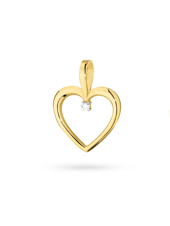 Fugart Fugart Naszyjnik Zawieszka z żółtego złota z brylantem 0.05 ct FS025-585-B0.05 Złoty