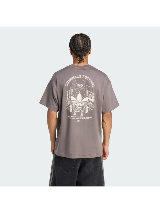 adidas adidas T-Shirt 156501 Brązowy Oversize