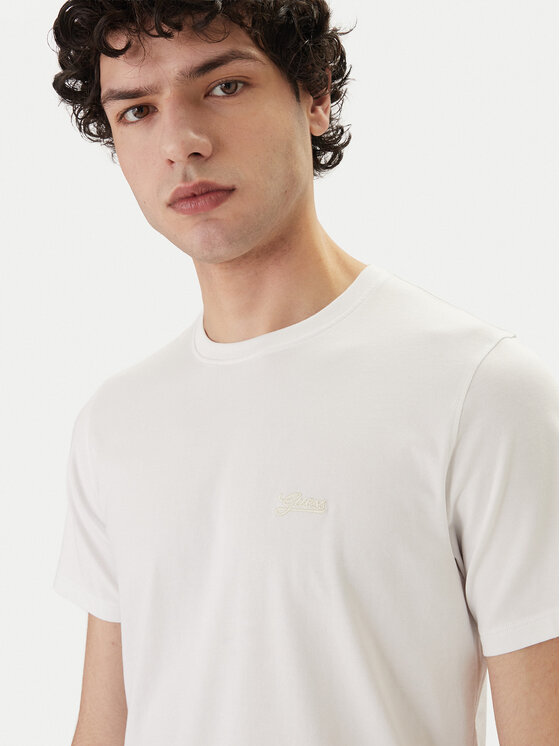 Guess Guess Majica M4GI70 KC9X0 Bela Slim Fit