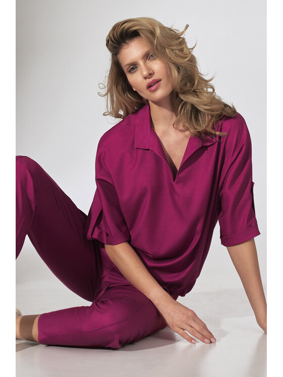 FIGL FIGL Dámske nohavice M743 Fialová Regular Fit