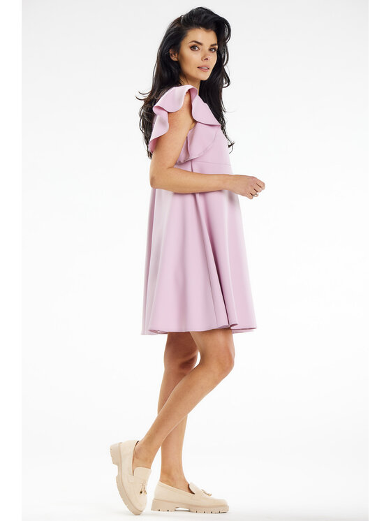 Awama Awama Sukienka letnia A643 Różowy Basic Fit