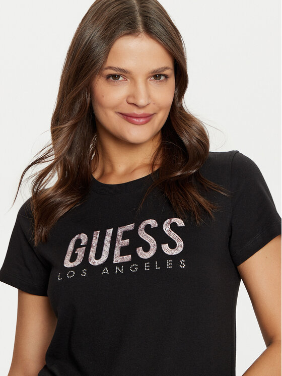 Guess Guess T-shirt W5RI19 I3Z14 Crna Regular Fit