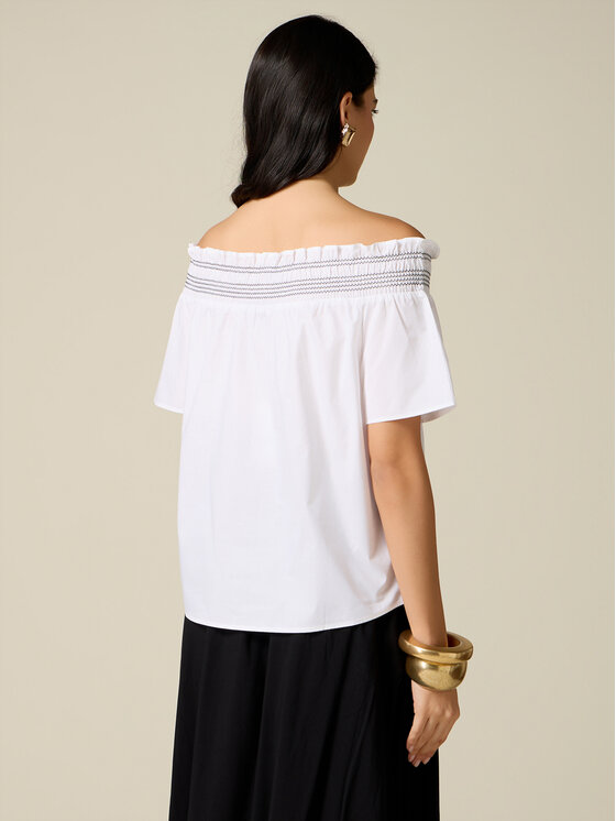 Oltre Oltre Bluzka 2041J000806N011 Biały Regular Fit