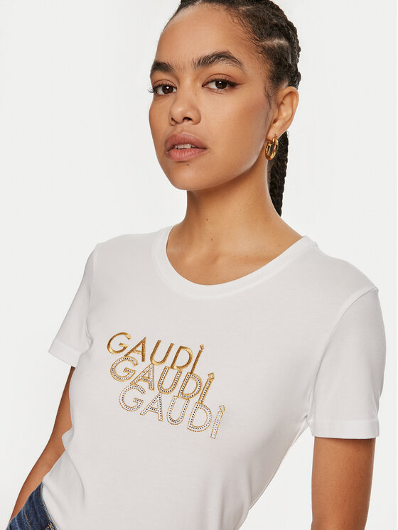 Gaudi Gaudi T-Shirt 421BD64034 Biały Regular Fit