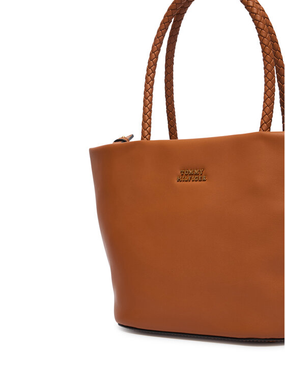 Tommy Hilfiger Tommy Hilfiger Torbica Th Marina Bucket Leather AW0AW18739 Smeđa